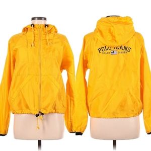Polo Ralph Lauren Mens M Nylon Full Zip Hooded Light Windbreaker Jacket USA Flag